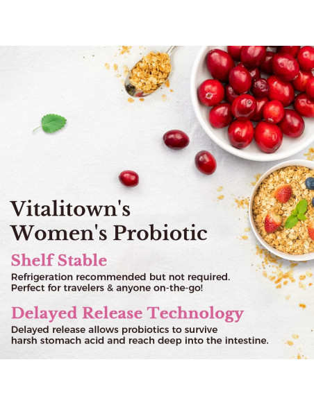 Probioticos Vitalitown para Mujeres 120 Mil Millones CFUs 30 Capsulas Probioticos Vitalitown para Mujeres 120 Mil Millones CFUs 30 Capsulas