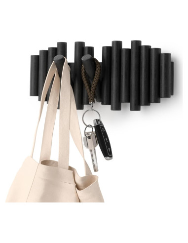 Gancho de Pared Umbra Picket 5 Ganchos Madera Negra