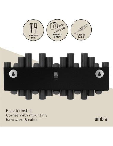 Gancho de Pared Umbra Picket 5 Ganchos Madera Negra