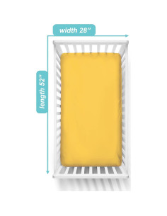 Sábana Ajustable de Cuna 100% Algodón Compañía Americana 71x132cm Amarillo 2