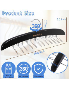 Perchero de Madera Dyrfolm 2 Pcs con 24 Ganchos Plegables 2