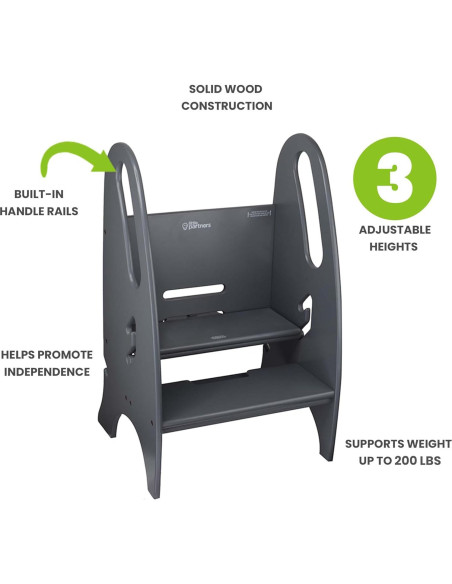 Escalera Creciente 3 en 1 Pequeños Socios para Niños - Gris Earl