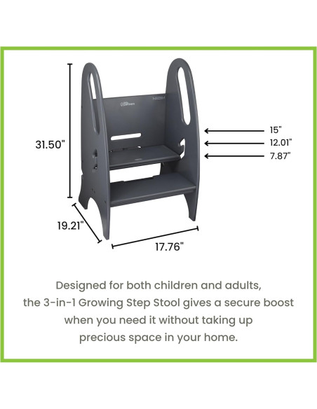 Escalera Creciente 3 en 1 Pequeños Socios para Niños - Gris Earl