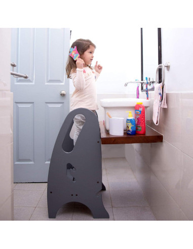 Escalera Creciente 3 en 1 Pequeños Socios para Niños - Gris Earl