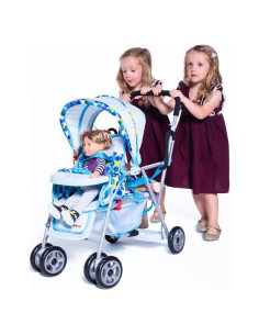 Carrito de Muñecas Joovy Toy Caboose Azul - Soporta 3 Muñecas