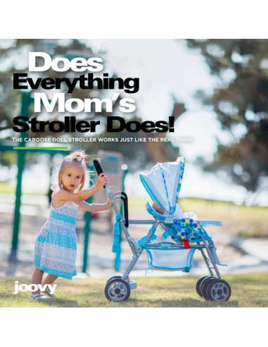 Carrito de Muñecas Joovy Toy Caboose Azul - Soporta 3 Muñecas