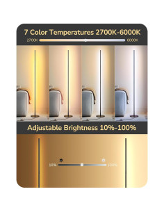 Lámpara de Pie LED Edishine Regulable con Control Remoto 146 cm 2