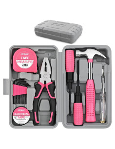 Kit de Herramientas Compacto Hi-Spec 13 Piezas Rosa para Bricolaje