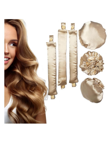 Rizador de Cabello Sin Calor Ariuvor 6PCS Beige - Rulos Suaves