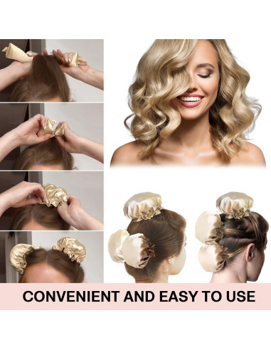 Rizador de Cabello Sin Calor Ariuvor 6PCS Beige - Rulos Suaves