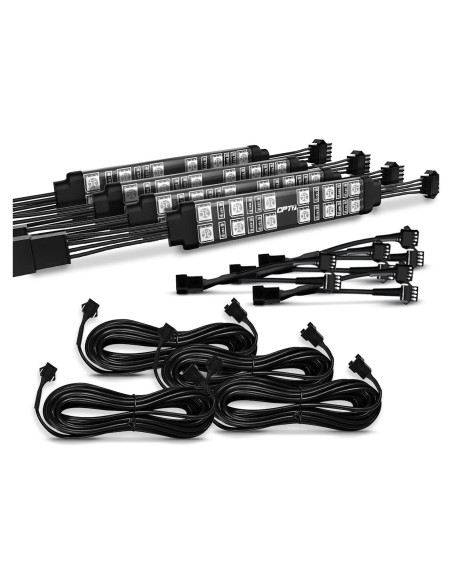 Tiras LED de Doble Fila OPT7 Aura 4 Piezas Multicolor 10.16 cm