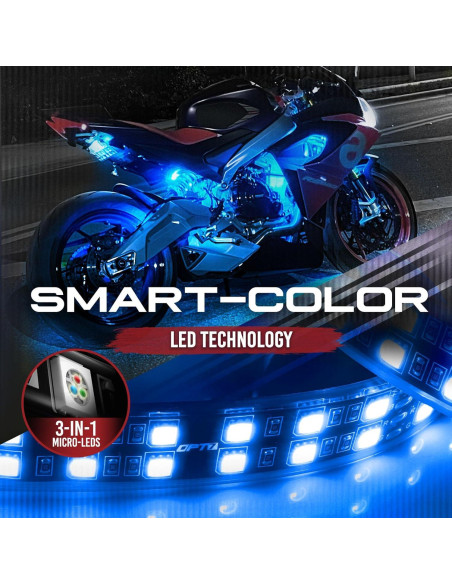 Tiras LED de Doble Fila OPT7 Aura 4 Piezas Multicolor 10.16 cm