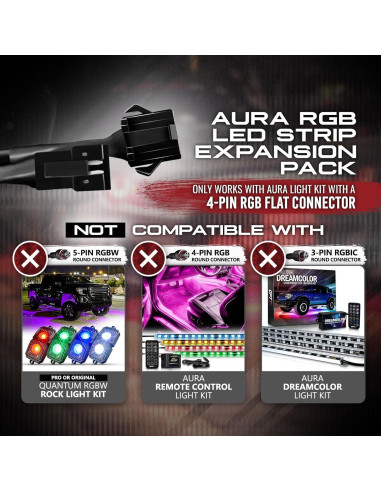 Tiras LED de Doble Fila OPT7 Aura 4 Piezas Multicolor 10.16 cm