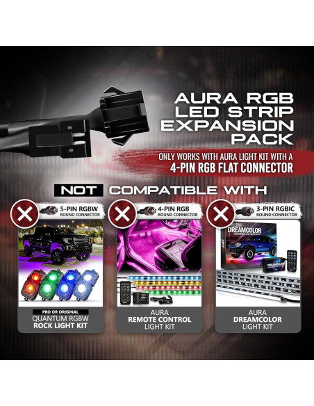 Tiras LED de Doble Fila OPT7 Aura 4 Piezas Multicolor 10.16 cm