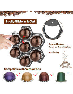 Soporte para cápsulas de café Nespresso Vertuo XSHINOVA - Pack de 2 2