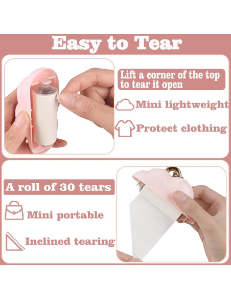 Mini Rodillo Quitapelusas Nokiils Rosa Portátil 150 Hojas