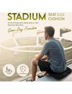 Cojín de Asiento Portátil Wizcave Negro Antideslizante 43.9x33.6cm 2