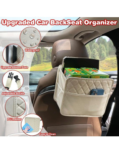 Organizador de Asiento de Coche Witaxima Beige 8L Plegable 2