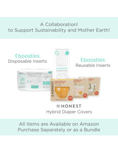 Cubiertas de Pañales de Tela Híbridos Honest Pequeño 3 Pzas 2
