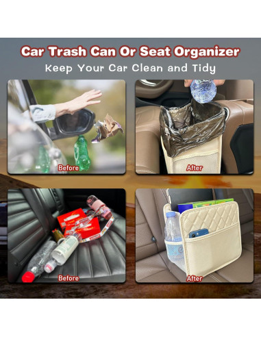 Organizador de Asiento de Coche Witaxima Beige 8L Plegable