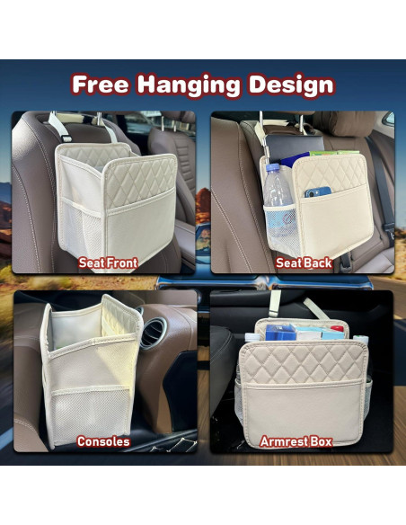 Organizador de Asiento de Coche Witaxima Beige 8L Plegable