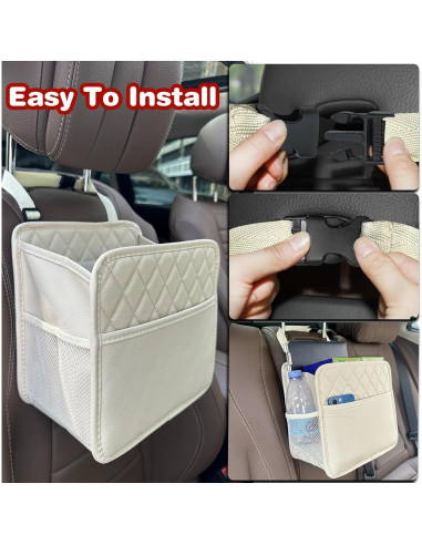 Organizador de Asiento de Coche Witaxima Beige 8L Plegable
