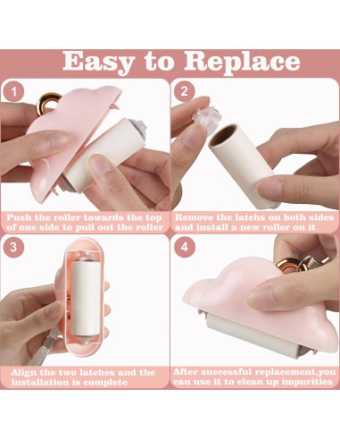 Mini Rodillo Quitapelusas Nokiils Rosa Portátil 150 Hojas