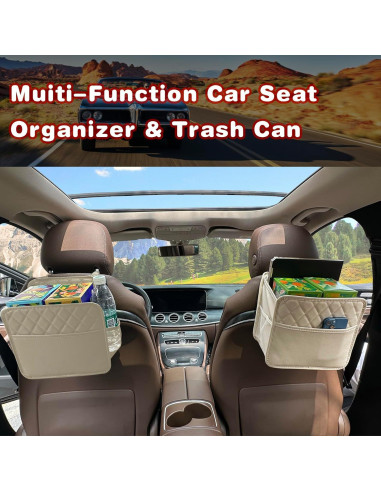 Organizador de Asiento de Coche Witaxima Beige 8L Plegable