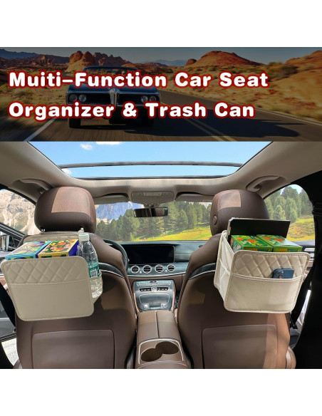 Organizador de Asiento de Coche Witaxima Beige 8L Plegable