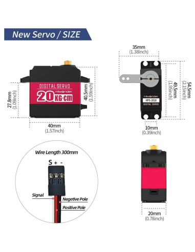 Servo Motor Digital 20KG LewanSoul LD-20MG 180 Impermeable