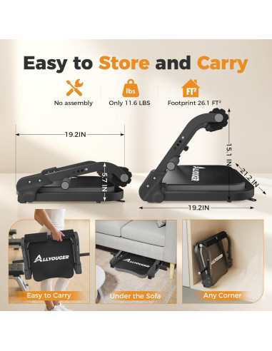 Máquina de Abdominales ALLYOUGER Ajustable 3 Niveles Resistencia