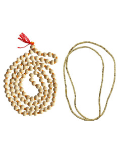 Collar Mala Tulsi Kanthi Naisha 108 Cuentas Hecho a Mano