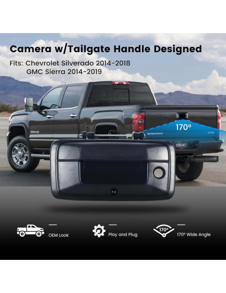 Cámara de Reversa Dasaita 1080P para Chevrolet Silverado 2014-2015