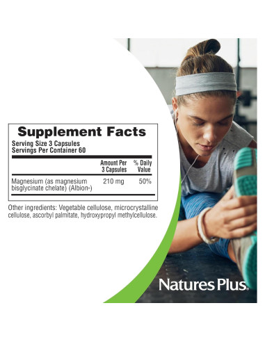 Suplemento de Magnesio KalmAssure NaturesPlus - 180 Cápsulas