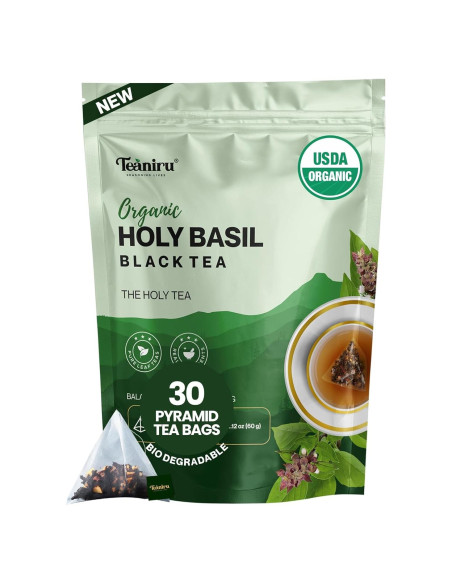 Té Negro de Albahaca Sagrada Teaniru - 30 Bolsitas Orgánicas