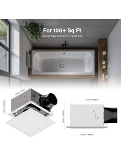 Ventilador de Escape JULLISON 100 CFM para Baño y Hogar 2