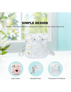 Funda transparente para cámara Fujifilm Instax Mini 12/11/9/8 - Diseño Margarita 2