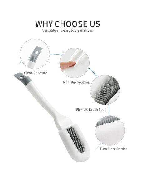 Cepillo de Zapatos Profesional Andiker Blanco 27x7cm