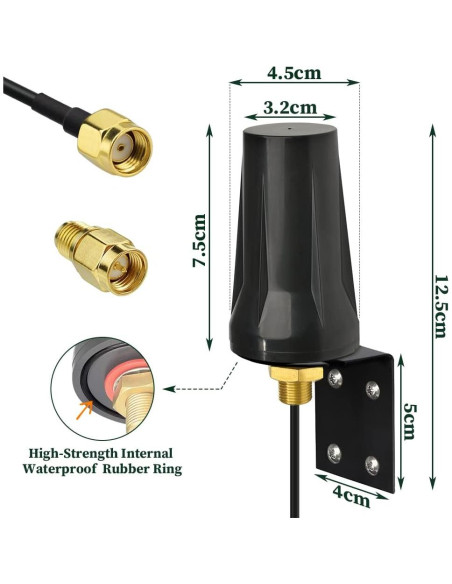 Antena Celular Bingfu 4G LTE RP-SMA para Cámara de Caza