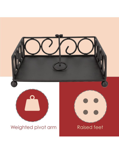 Soporte de Servilletas Home Basics Negro con Brazo Pivoteado