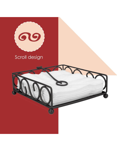 Soporte de Servilletas Home Basics Negro con Brazo Pivoteado