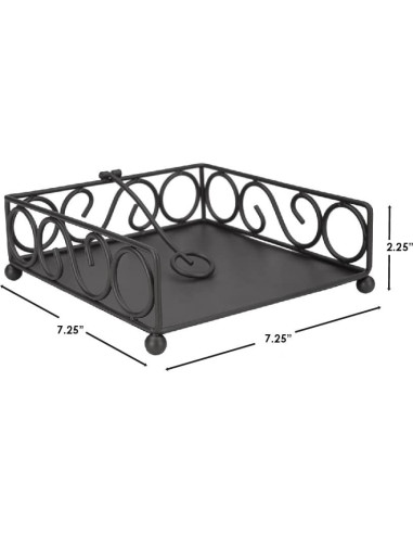 Soporte de Servilletas Home Basics Negro con Brazo Pivoteado