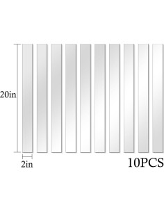 Azulejos Espejo Autoadhesivos WUTAOBON 50x5 cm 10 Pcs 2