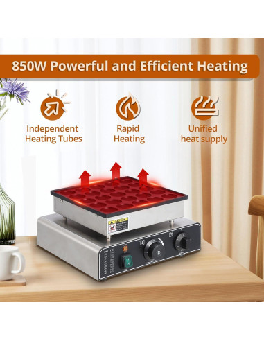 Horno de Waffles Mini Eléctrico Antiadherente RQ 25 Huecos