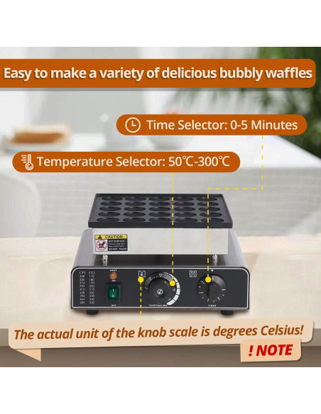 Horno de Waffles Mini Eléctrico Antiadherente RQ 25 Huecos