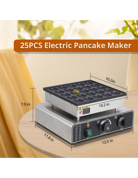 Horno de Waffles Mini Eléctrico Antiadherente RQ 25 Huecos