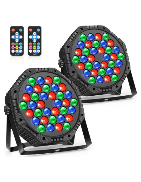 Luces de Escenario LED MOSFiATA 36W 2 Paquete RGB DMX