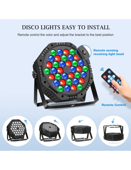 Luces de Escenario LED MOSFiATA 36W 2 Paquete RGB DMX