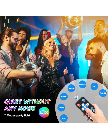 Luces de Escenario LED MOSFiATA 36W 2 Paquete RGB DMX