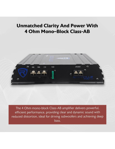 Amplificador de coche Rockville RVA600.1 1200W pico 200W RMS